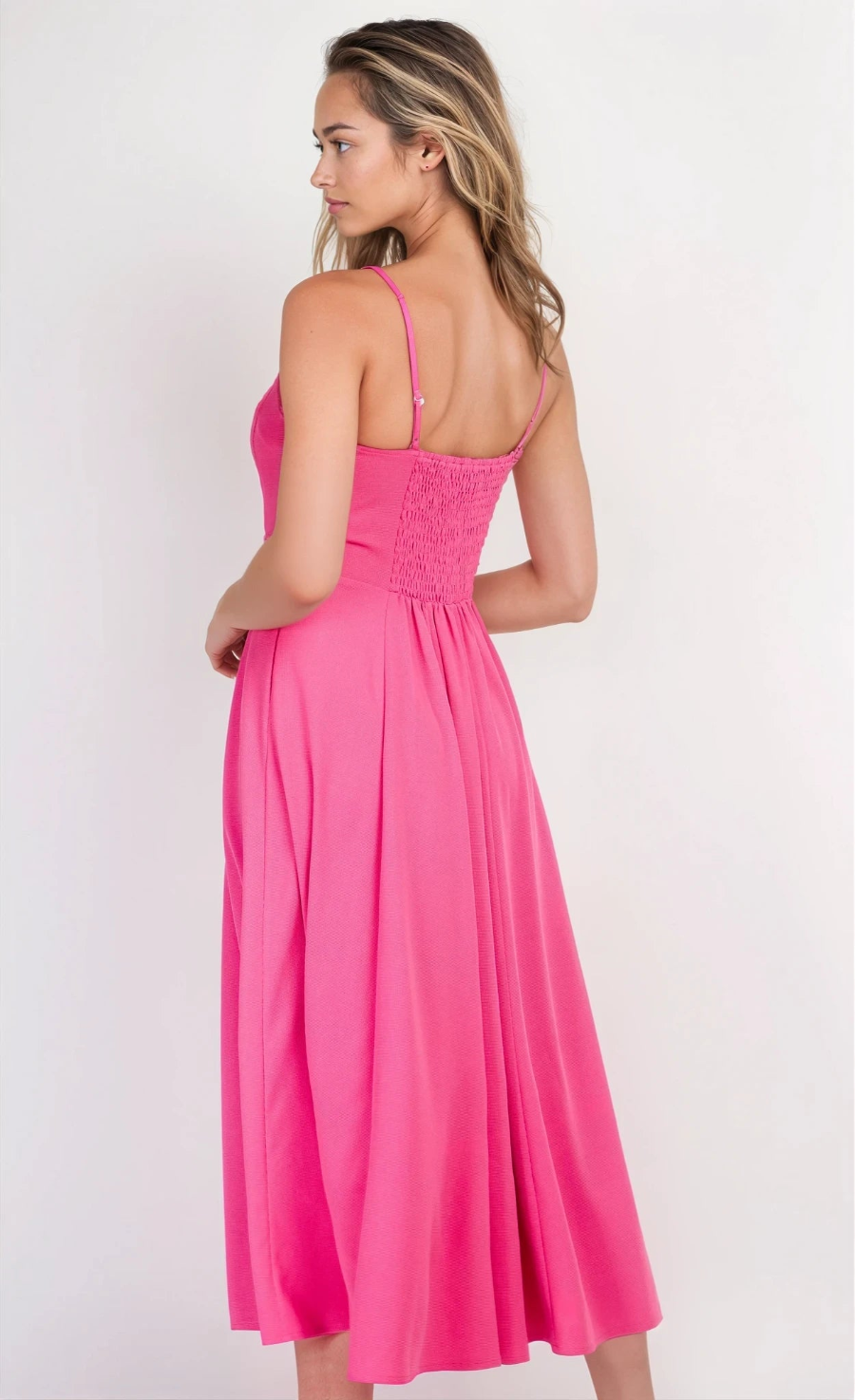 Pink Panelled Midaxi Dress