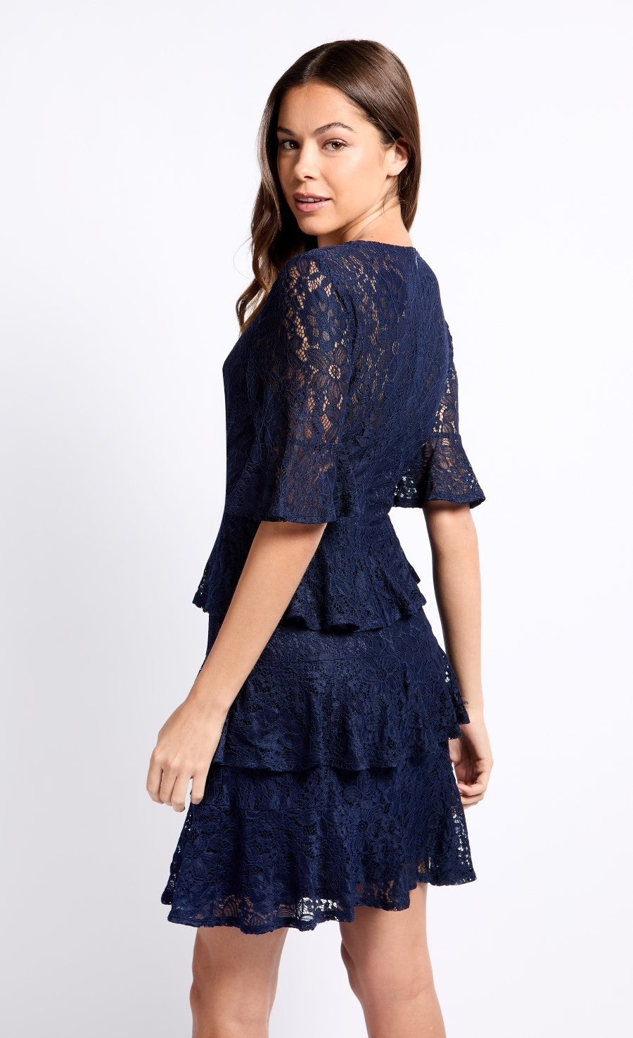 Navy lace mini dress best sale