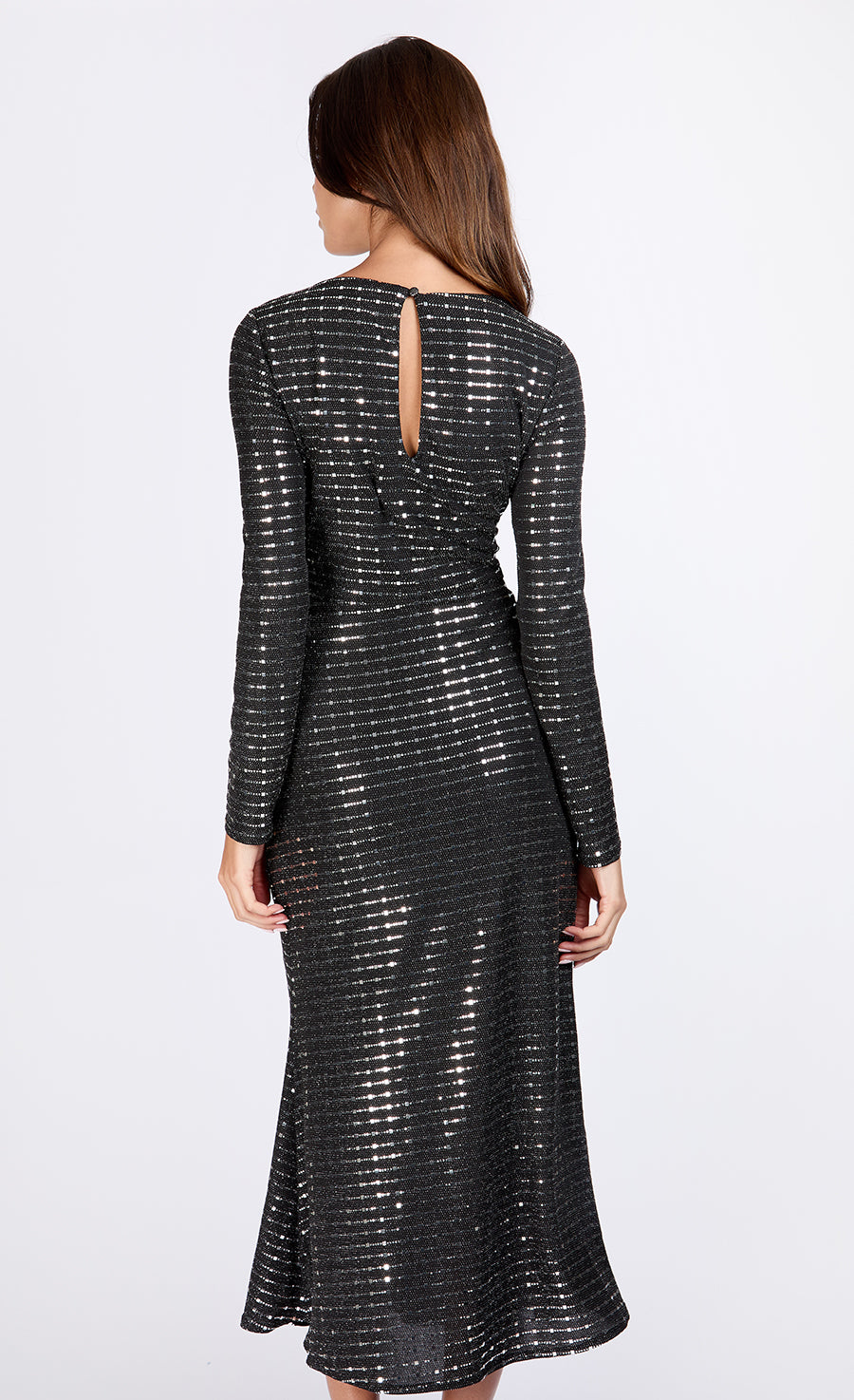 Black Foil Midaxi Dress