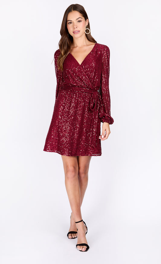 Red Sequin Mini Dress