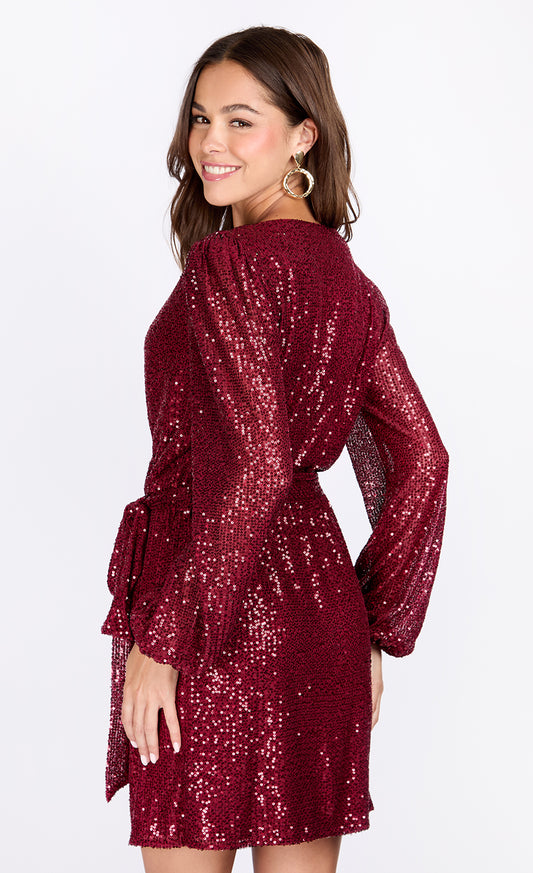 Red Sequin Mini Dress