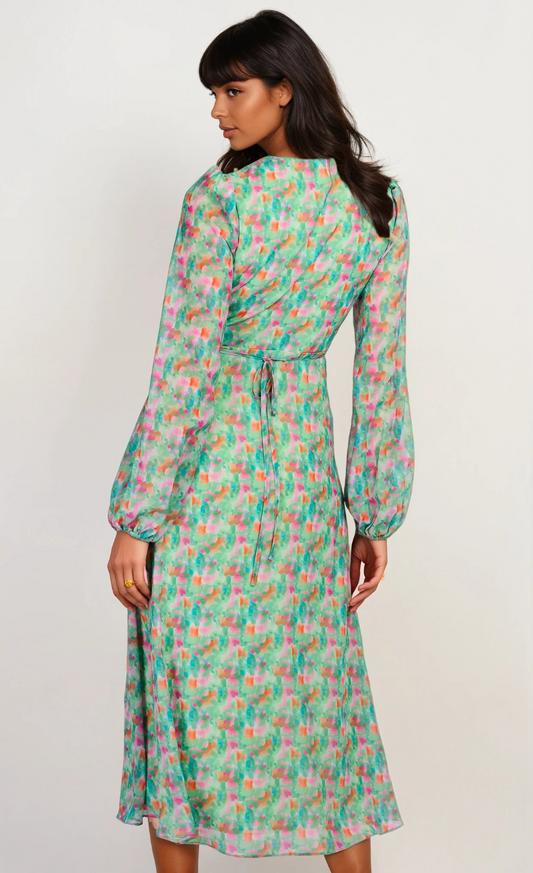 Print Chiffon Midaxi Dress