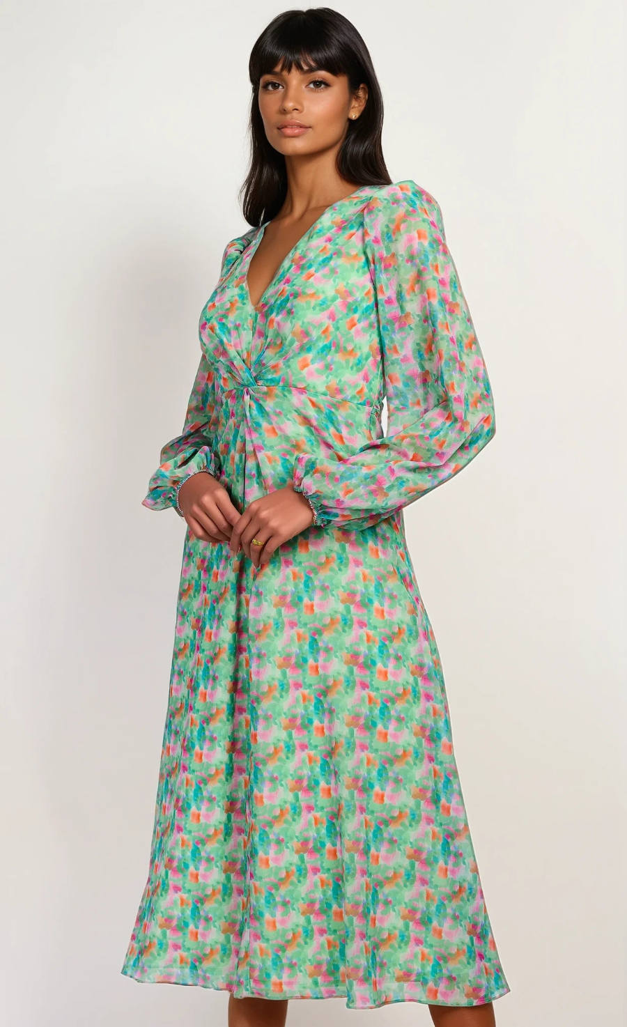 Print Chiffon Midaxi Dress