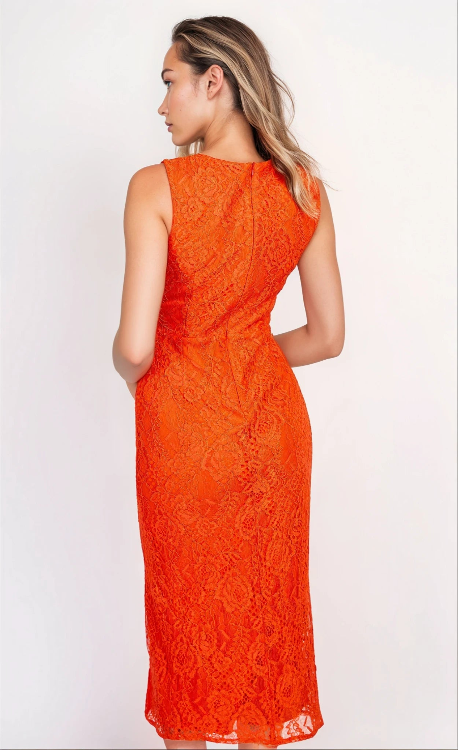 Tomato Lace Twist Detail Midaxi Dress